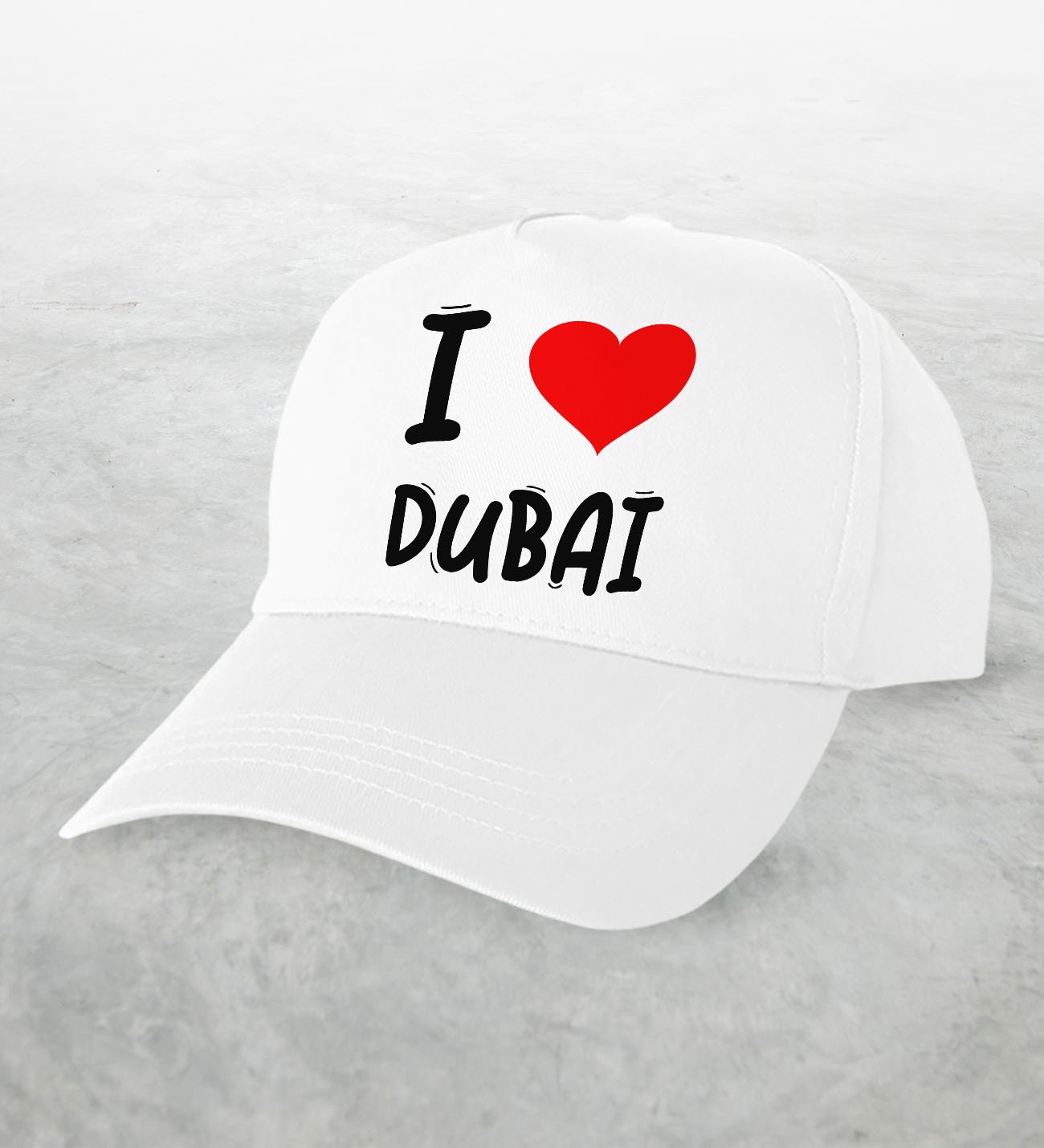 BK Gift I Love Dubai Tasarımlı Beyaz Şapka - Model 1