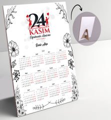 BK Gift Kişiye Özel İsimli Öğretmenler Günü Tasarımlı Defter Tükenmez Kalem ve Masaüstü 2024 Takvim Hediye Seti - 7, Öğretmene Hediye, Öğretmenler Günü