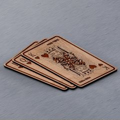 Kişiye Özel İsimli Ahşap İskambil & Poker Oyun Kartları - Tek Deste - 54 Adet