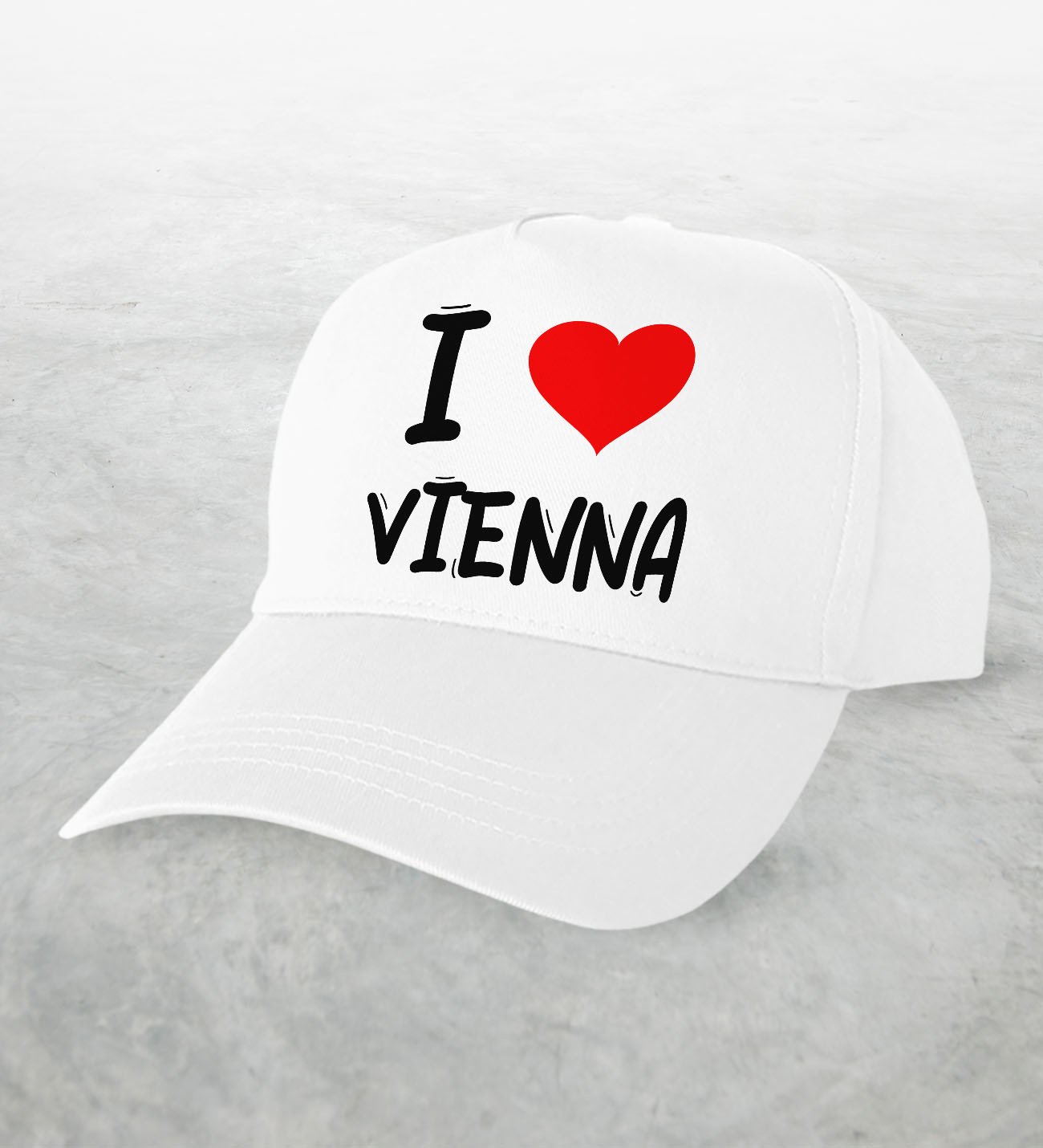 BK Gift I Love Vienna Tasarımlı Beyaz Şapka - Model 1