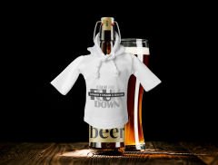 BK Gift Fcuk Tasarımlı Mini Beyaz İçki Şişesi Tişörtü , Viski, Şarap, Votka, Rakı Şişesi Tişörtü-2
