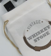 BK Gift Whiskey Stone Tasarımlı Özel Kesesinde 12’li Doğal Granit Viski Soğutma Taşı Seti - Model 6
