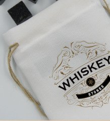 BK Gift Whiskey Stones Tasarımlı Özel Kesesinde 12’li Doğal Granit Viski Soğutma Taşı Seti - Model 3