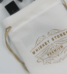 BK Gift Whiskey Stones Tasarımlı Özel Kesesinde 12’li Doğal Granit Viski Soğutma Taşı Seti - Model 4