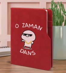 BK Gift O Zaman Dans Tasarımlı Kırmızı Termo Deri Not Defteri 15x21cm-1