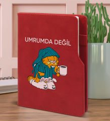 BK Gift Umrumda Değil Tasarımlı Kırmızı Termo Deri Not Defteri 15x21cm-1