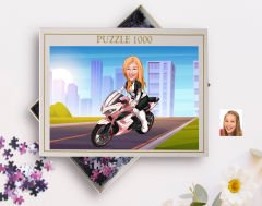 BK Gift Kişiye Özel Motorcu Tasarımlı 1000 Parça Profesyonel Puzzle-6, 1000 Puzzle, Arkadaşa Hediye