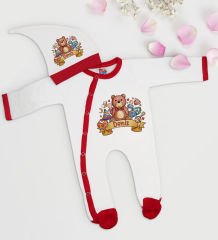 BK Kids Kişiye Özel Bebek Kıyafeti, Bebek Giyim Hediyesi, Tulum Zıbın ve Kukuletalı Şapka Seti-7