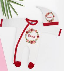 BK Kids Kişiye Özel Bebek Kıyafeti, Bebek Giyim Hediyesi, Tulum Zıbın ve Kukuletalı Şapka Seti-8