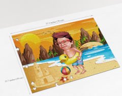 BK Gift Kişiye Özel Tatilci Çocuk Tasarımlı 1000 Parça Profesyonel Puzzle-1, 1000 Puzzle, Arkadaşa Hediye