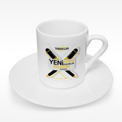 Kişiye Özel Yeni İşinde Başarılar Dilerim Tasarımlı Türk Kahvesi Fincanı - 5