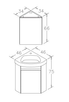 Orka Zag 45 Banyo Dolabı Mat Beyaz