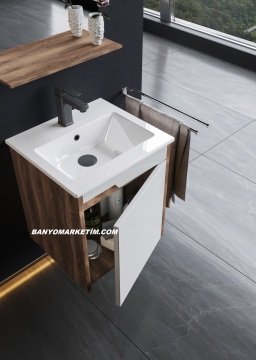 Orka Brick 45 Banyo Dolabı Tesbih Ceviz