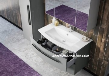 Orka Urla 110 Banyo Dolabı + Boy Dolabı 40 Antrasit (Boy Dolabı DAHİLDİR)