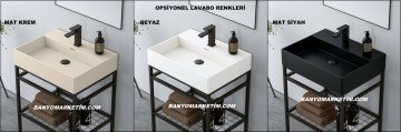 Orka Capetown 60 Banyo Dolabı Siyah Lavabolu