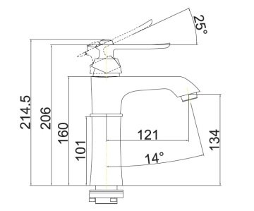 Orka Premium Lavabo Bataryası PR 1801 R Siyah - Roz