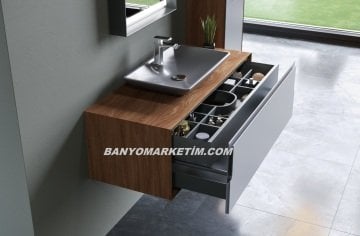 Orka Craft 80 Banyo Dolabı Meşe / Mat Antrasit ( Boy Dolabı Hariçtir )