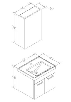 Orka Mars 65 Banyo Dolabı Teak