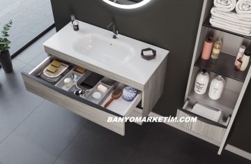 Orka Vento 60 Banyo Dolabı + Boy Dolabı 40 Glasgow ( Boy Dolabı Dahildir )