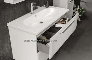 Orka Nuvola 100 Banyo Dolabı + Boy Dolabı 40 Beyaz ( Boy Dolabı Dahildir )