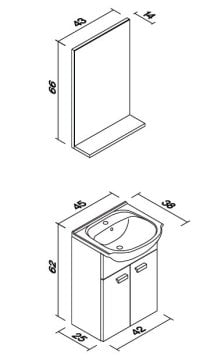 Orka Soma 45 Banyo Dolabı İrony