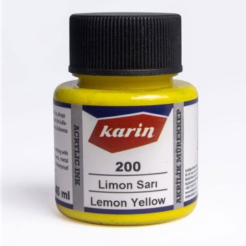 Karin Akrilik Mürekkep 45ml 200 Limon Sarı