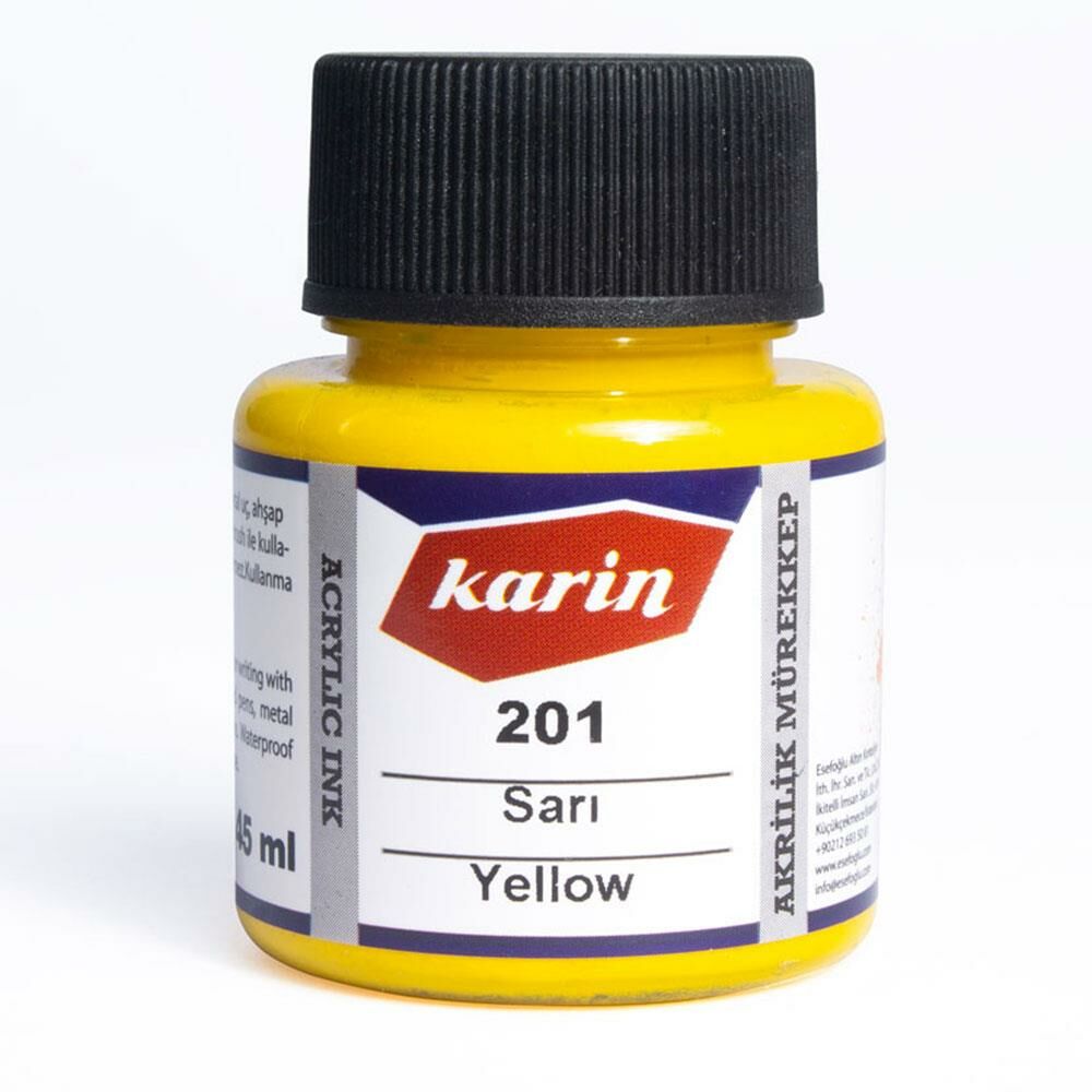 Karin Akrilik Mürekkep 45ml 201  Sarı