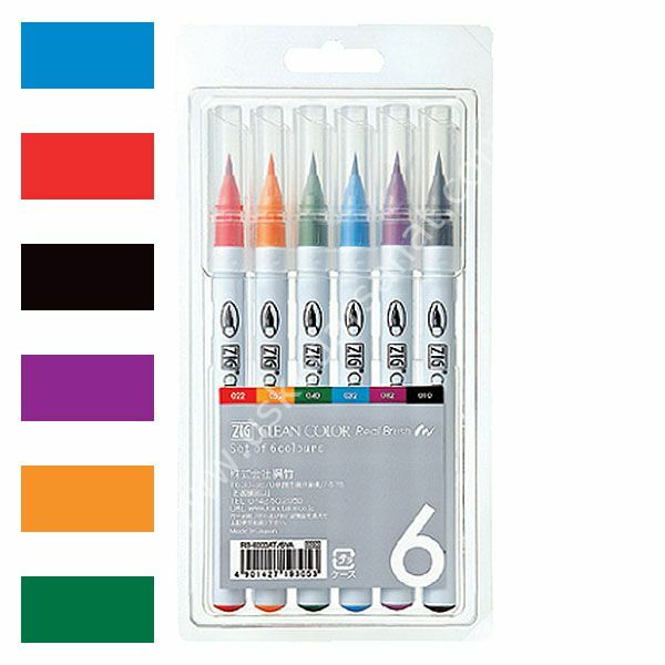 Zig Clean Color Real Brush- Fırça Kalem Set 6 Lı