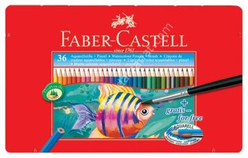 Faber Castell Aquarell Boya Kalemleri 36 lı Set Teneke Kutu