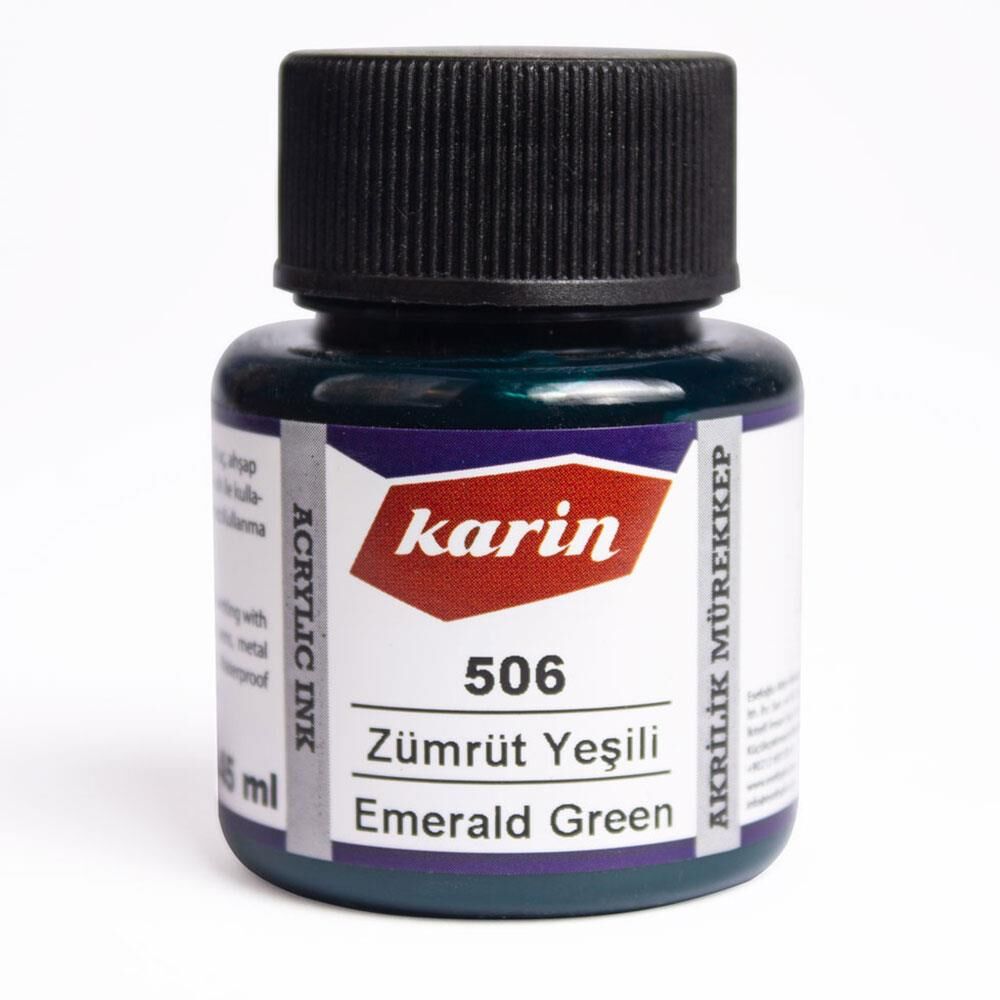 Karin Akrilik Mürekkep 45ml 506 Zümrüt Yeşili