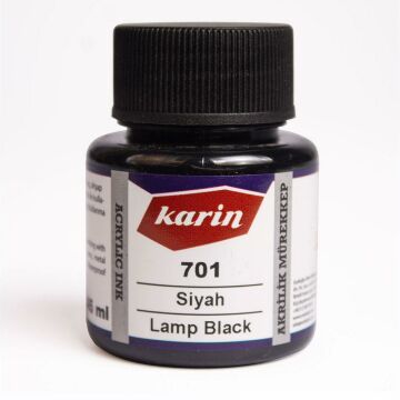 Karin Akrilik Mürekkep 45ml 701 İs Siyahı