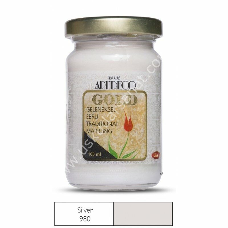 Artdeco Geleneksel Ebru Boyası 105ml Sedef/Gümüş 980