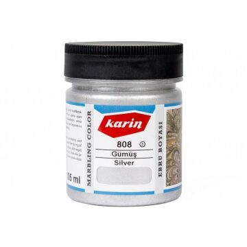 Karin Ezilmiş Ebru Boyası 105ml 808 Gümüş