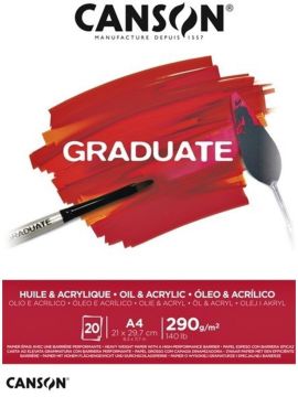 Canson Graduate Akrilik - Yağlıboya Defteri 290gr A4 20 Yaprak