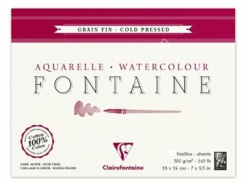 Clairefontaine Fontaine Orta Dokulu Suluboya Blok 18*24 300gr 10 Yaprak