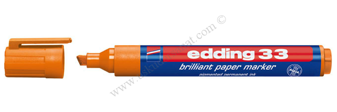 Edding 33 Kağıt Markörü Kesik Uçlu Permanent Kalem 5 mm Canlı Kırmızı/Hat Kalemi