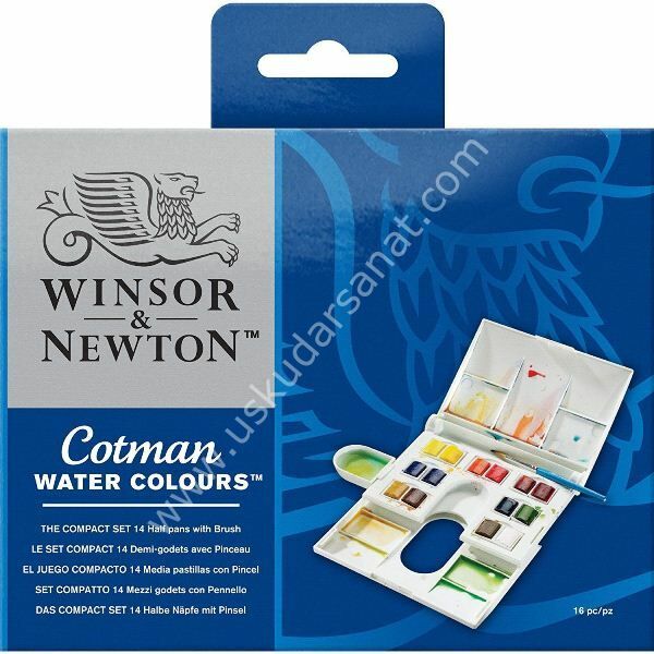 Winsor&Newton Cotman Compact Set 14lü Yarım Tablet Sulu Boya Seti