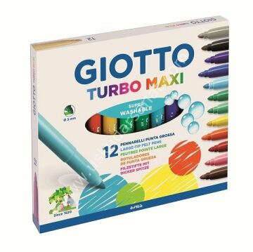 Giotto Turbo Maxi Kalın Uçlu Keçeli Kalem 12 Li