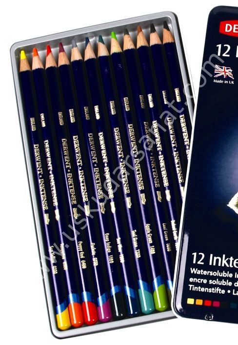 Derwent Inktense Mürekkep Bazlı Kalem 12'li Set