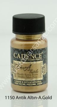 Cadence Dora Textile Metalik Kumaş Boyası 50ml 1150 Antik Altın-A.Gold