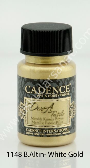 Cadence Dora Textile Metalik Kumaş Boyası 50ml 1148 B.Altın- White Gold