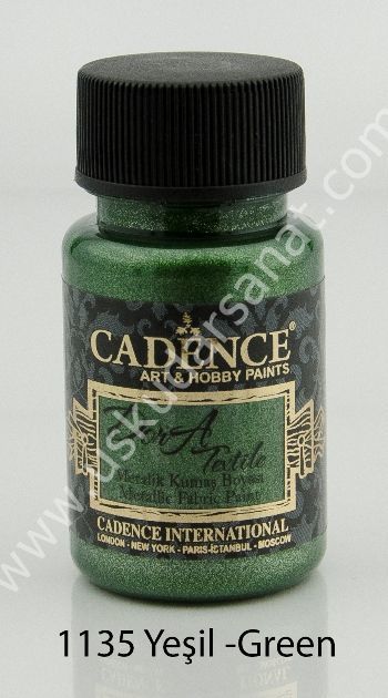 Cadence Dora Textile Metalik Kumaş Boyası 50ml 1135 Yeşil -Green