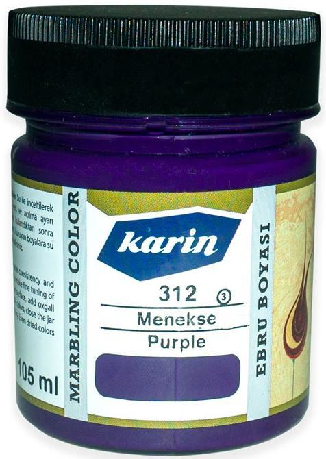 Karin Ezilmiş Ebru Boyası 105ml 312 Menekşe