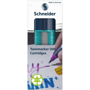 Schneider Paint-It 040 Twin Markör Kartuşu 2 li Koyu Turkuaz