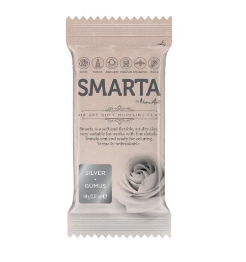 Smarta Hava ile kuruyan Yumuşak Model Hamuru 60gr Metalik GÜMÜŞ 28