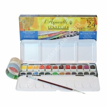 Sennelier  Aquarelle Suluboya Yarım Tablet 24 Renk