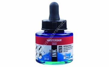 Amsterdam Sıvı Akrilik Mürekkep 30ml 570 Phthalo Blue