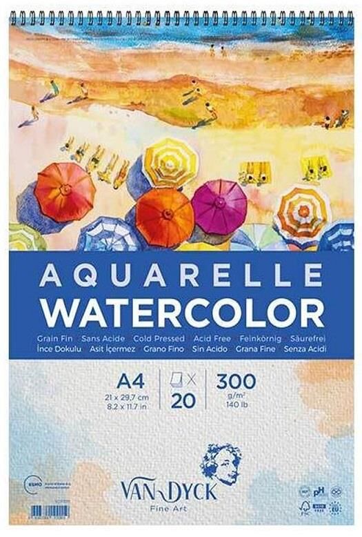 Van Dyck Aquarelle Cold Pres Suluboya Defteri 300gr A4 20 Yaprak