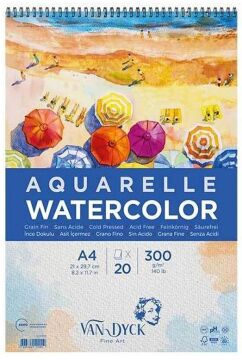 Van Dyck Aquarelle Cold Pres Suluboya Defteri 300gr A4 20 Yaprak