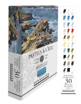 Sennelier soft pastel karton kutu 30 renk yarım boy Seaside  No:132283